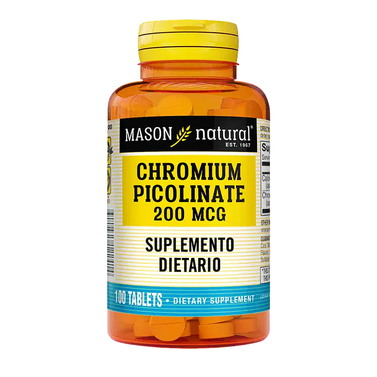 Chromium Picolinate 200 mcg Mason Natural 100 Tabletas 1
