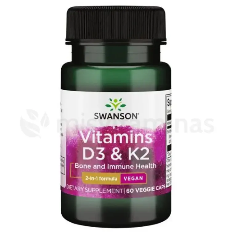 Vitamins D3 K2 Swanson 60 Cápsulas 1