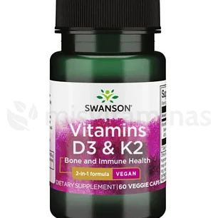 Vitamins D3 K2 Swanson 60 Cápsulas