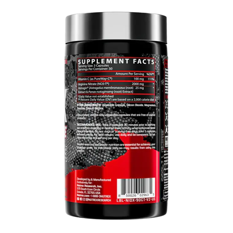 Niox Oxido Nitrico 90 Capsulas Nutrex 2
