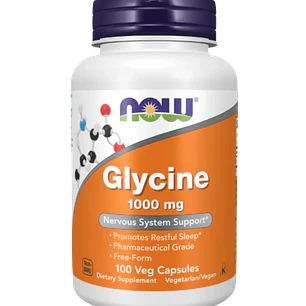 Glicina 1000 mg NOW 100 Cápsulas