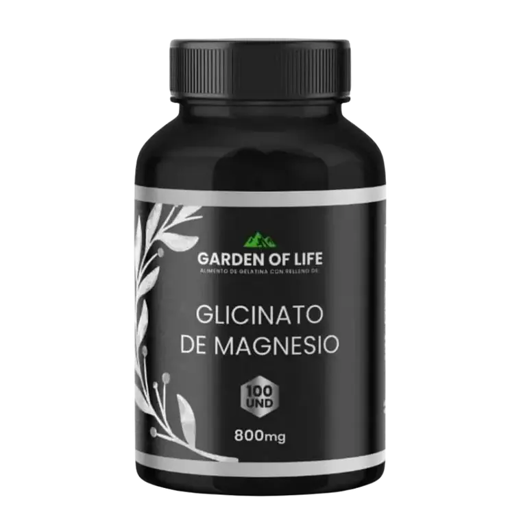 Glicinato de Magnesio 800 mg 100 Cápsulas Garden of Life 1
