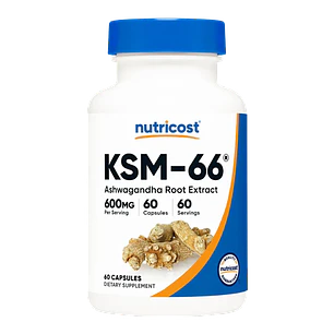 KSM-66 Ashwagandha 600 mg 60 Cápsulas Nutricost