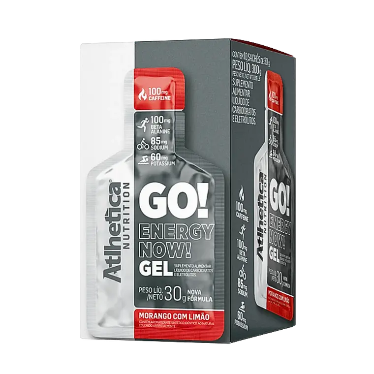 Gel Energético GO! Energy Now Fresa con Limón Caja de 30gr Athletica Nutrition 1