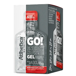 Gel Energético GO! Energy Now Fresa con Limón Caja de 30gr Athletica Nutrition