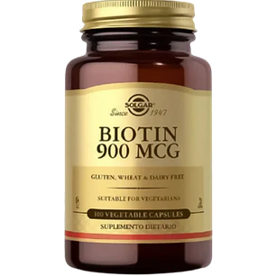 Biotin 900 mcg Solgar 100 Cápsulas