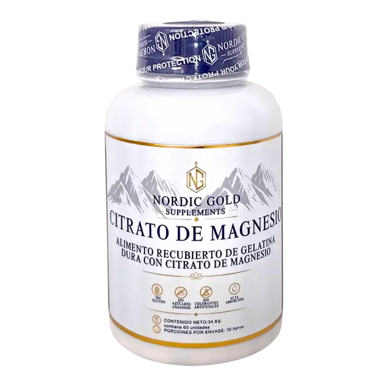 Citrato de Magnesio Nordic Gold 60 cápsulas — Pack x 3 unidades 1