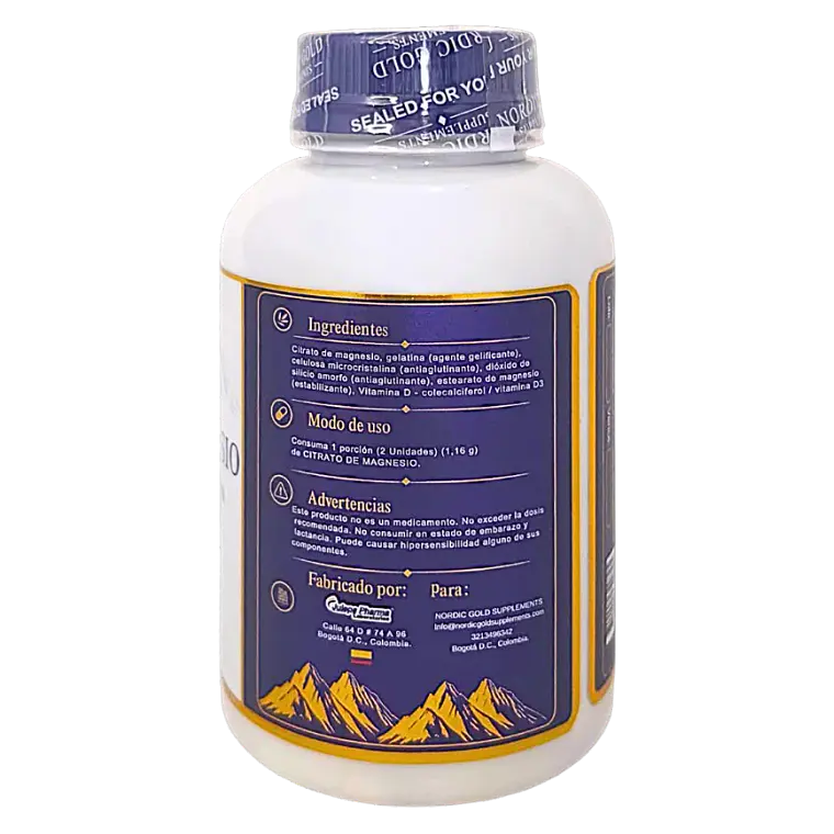 Citrato de Magnesio Nordic Gold 60 cápsulas — Pack x 3 unidades 3