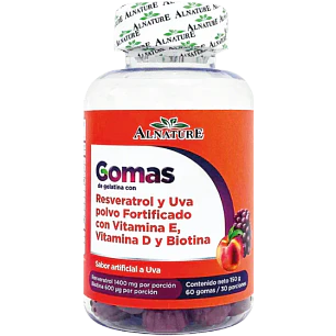 Gomas de Resveratrol y Uva 60 Gomas Alnature