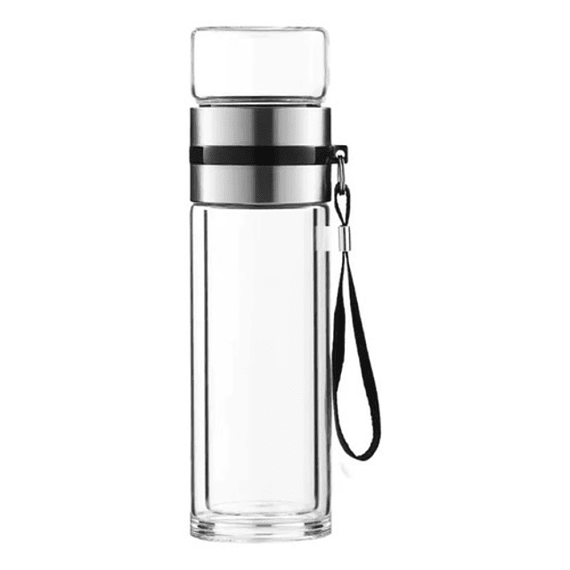 Pack Infusor Vidrio Doble Camara Con Filtro De Acero Inox.