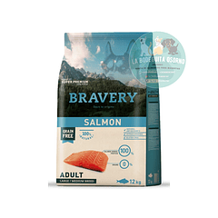 Bravery Adulto Raza Mediana/Grande Sabor Salmón