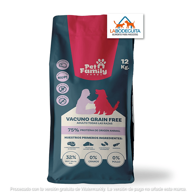 Pet Family Vacuno Grain Free 12 kg