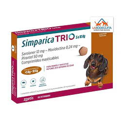 Simparica TRIO 5 a 10 kg – Antiparasitario Interno y Externo