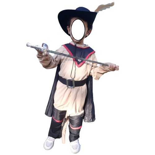 Disfraz Mosquetero O Gato Con Botas Niño Capa + Gorro
