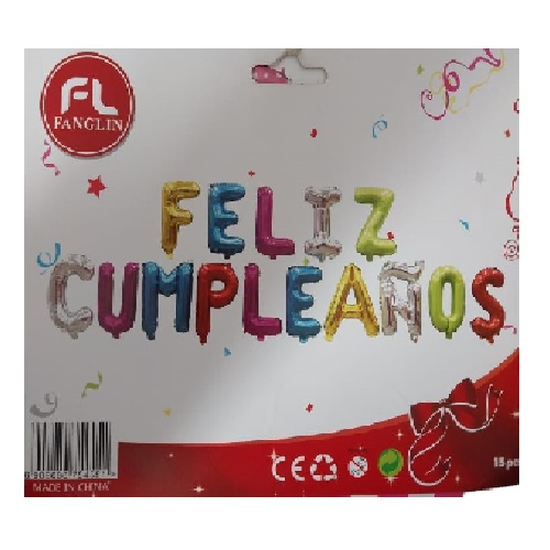 GLOBOS LETRAS FELIZ CUMPLEAÑOS
