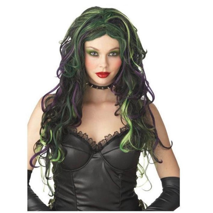 PELUCA Negro, verde, violeta