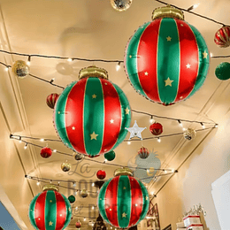 SET Globos Metálicos tipo Esferas de Navidad 