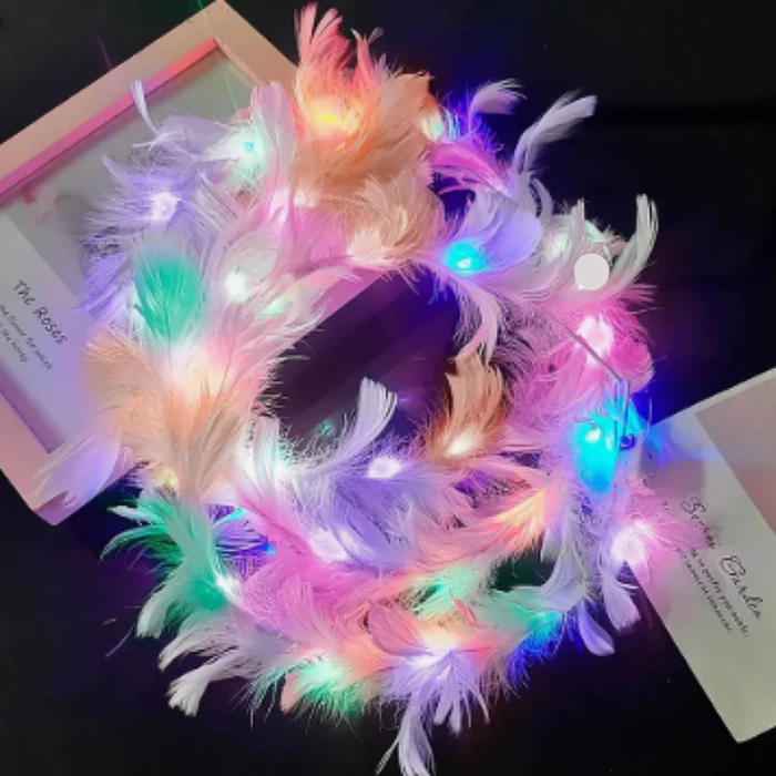 Cintillo de pluma con luces led 2