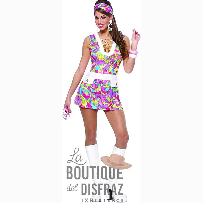 Disfraz de Chica Go-Go Retro Años 60 y 70 2