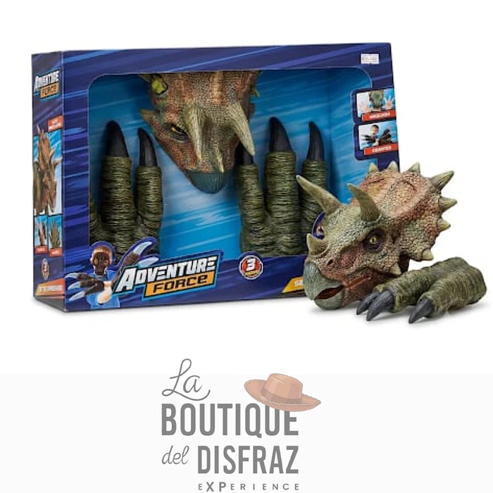 Set de Garra y Máscara de Dinosaurio Triceratops