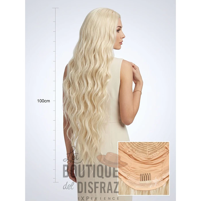 Arriendo de Peluca Rubia Estilo Rapunzel - Largo 100 cm 2