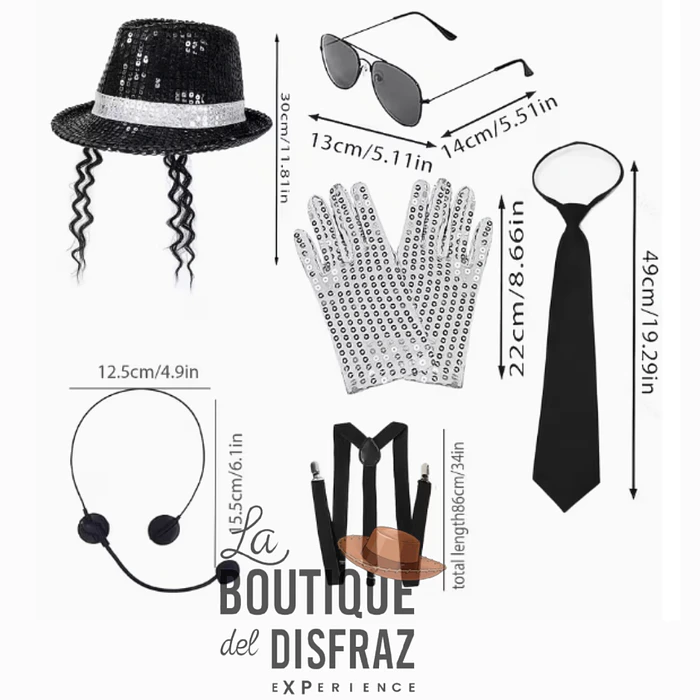 Set de Accesorios Estilo Rey del Pop - ¡Ideal para Personificar a Michael Jackson! 2