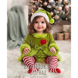 ARRIENDO  Grinch / Duende Navideña para Bebé - Talla 12/18 Meses