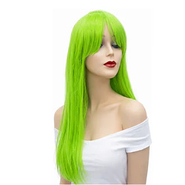 Peluca Liso Fantasía Verde lima