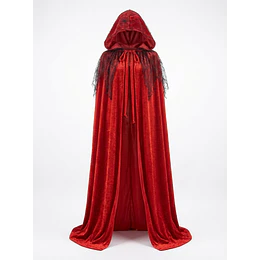 Capa plush larga roja
