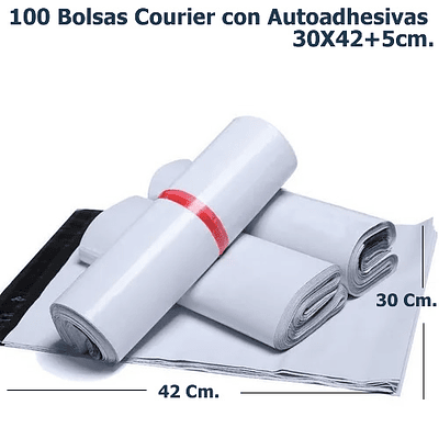 Sobre Bolsas Plásticas Courier con Autoadhesivo 30x42cm