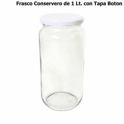 Frasco Conservero de 1 Lt. con Tapa Boton