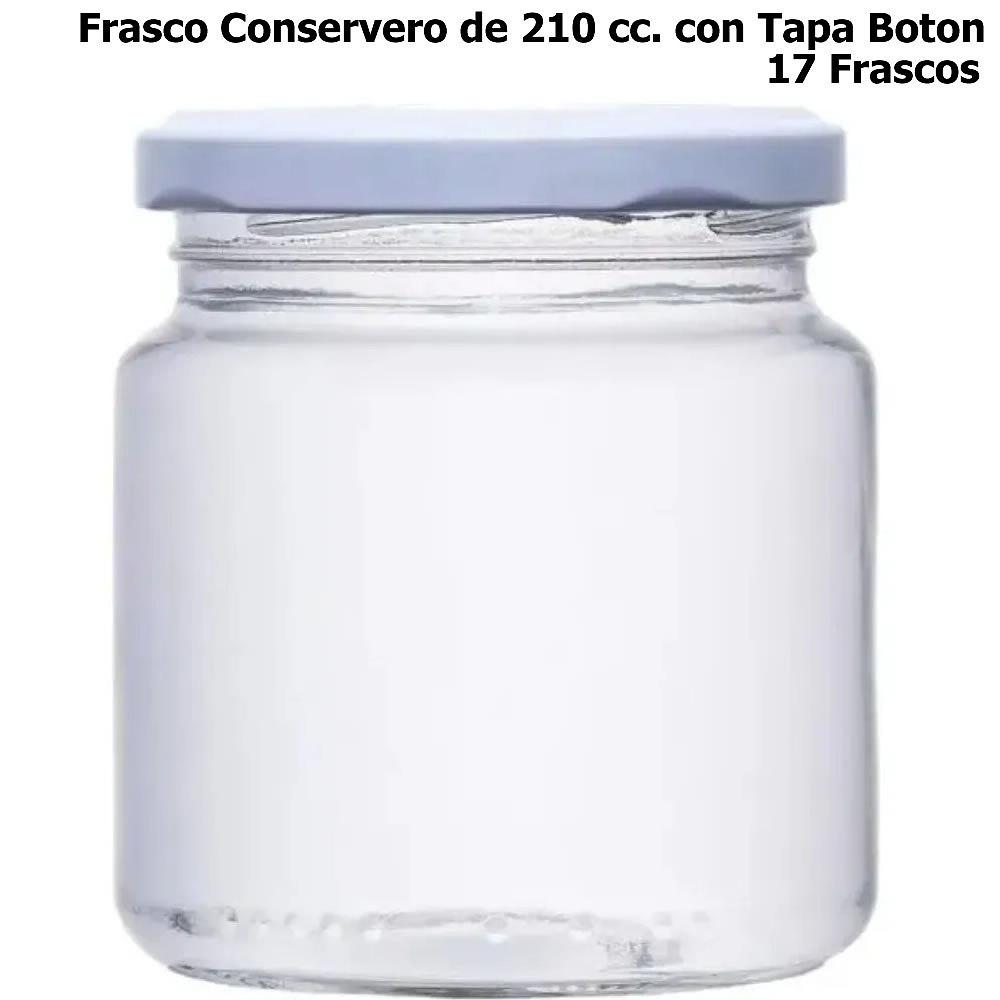 Frasco Conservero de 210 cc. con Tapa Boton