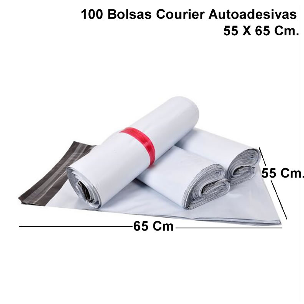 Sobre Bolsas Plásticas Courier con Autoadhesivo 55x65 cm