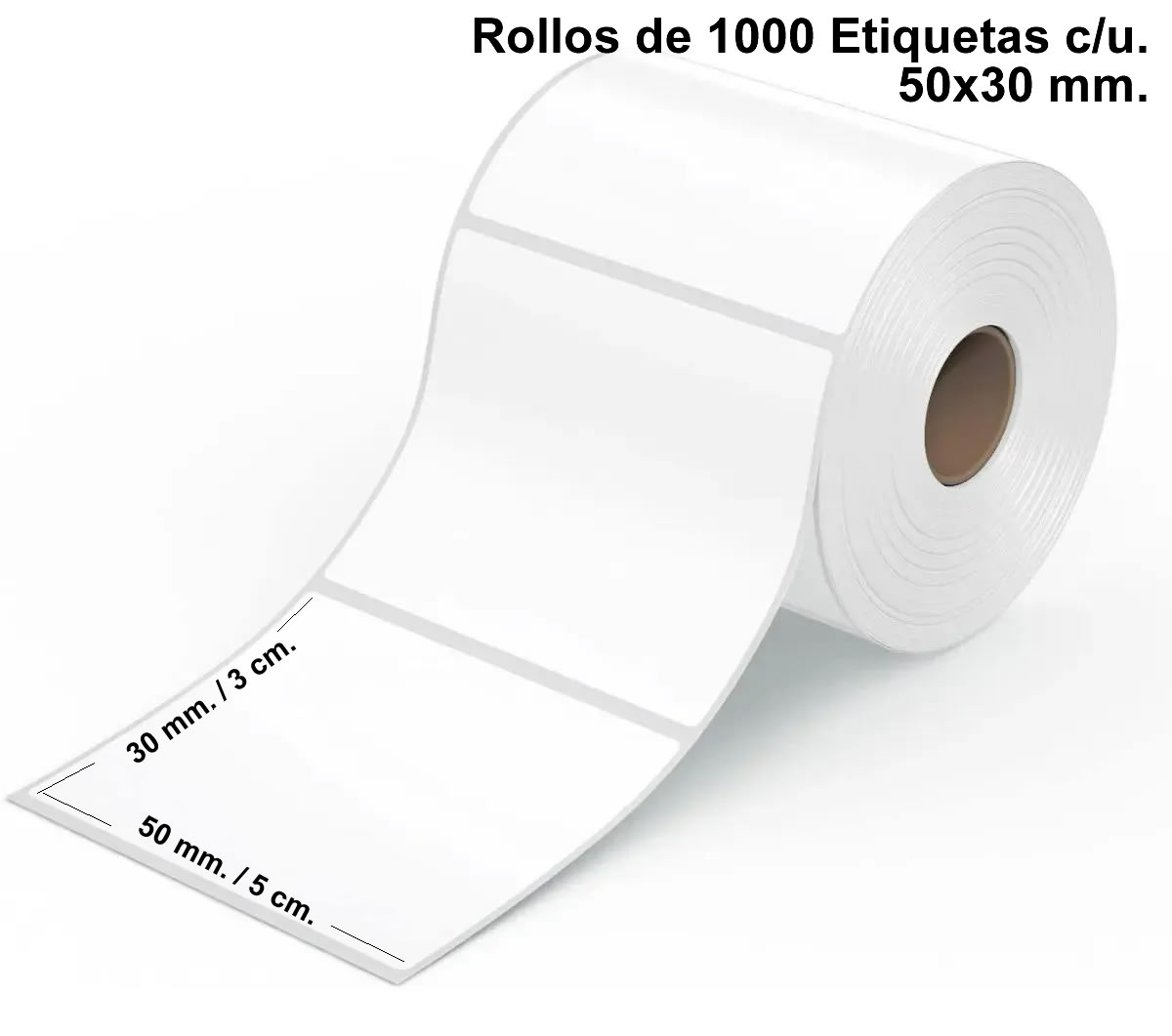 Rollo de EtiquetaTermica 50x30 mm. 1000 etiquetas por rollo