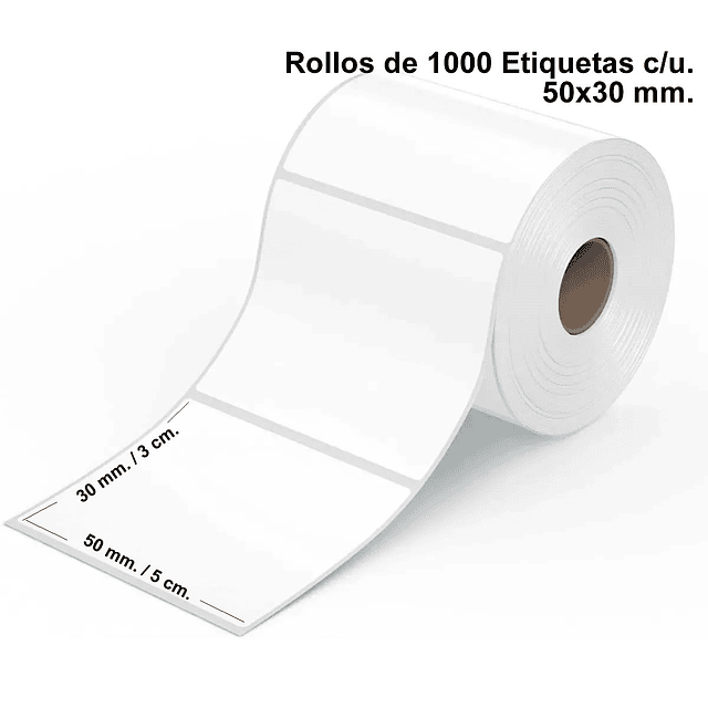El cuarto eje llave inglesa Rollo de EtiquetaTermica 50x30 mm. 1000 etiquetas por rollo