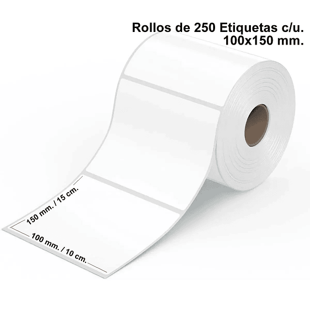 Rollo de EtiquetaTermica 100x150 mm. 250 etiquetas por rollo