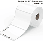 Rollo de Etiquetas Termicas Autoadhesivas 60x40 mm. 500 etiquetas por rollo