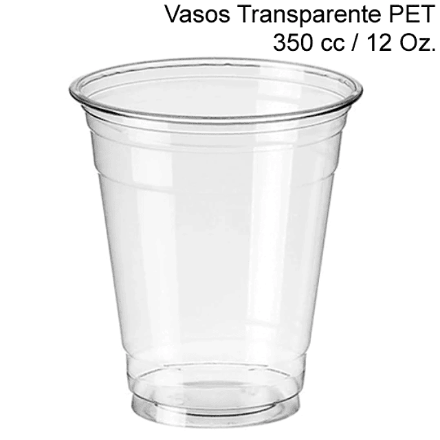 Vasos Plásticos Transparentes de 350 cc. PET
