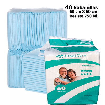 40 Protectores De Cama Sabanilla 60x60cm