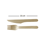  Kit Tenedor + Cuchillo + Cuchara embolsado kraft. Pack 500 unidades