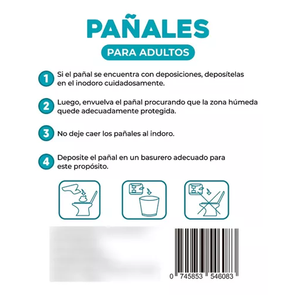 Pañales Adulto tipo Calzon. Talla M. Incontinencia Fuerte