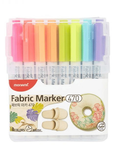 Set de 8 lápices marcadores de colores para pintar tela Ceramic Marker 470. Monami.