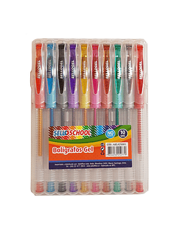 Set de 10 Bolígrafos Gel de colores, Sellogel
