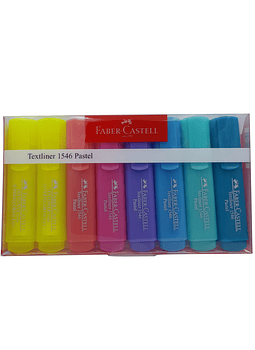 Set de 8 Destacadores Textliner 1546 Colores Pastel, Faber Castell 