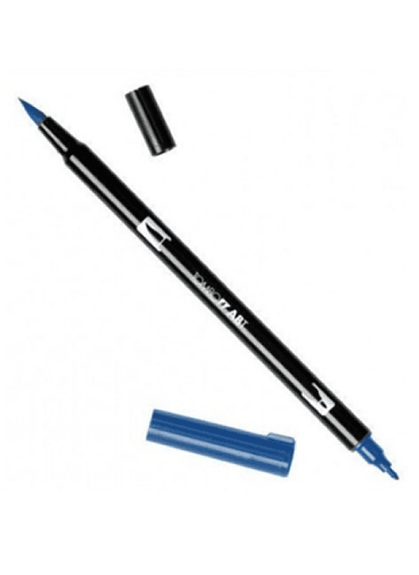 Lápiz Punta Pincel Dual Brush Tombow 565 Deep Blue. Ideal para lettering y colorear.