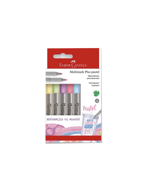 MARCADOR MULTIMARK PLUS COLORES PASTEL X 5 FABER CASTELL