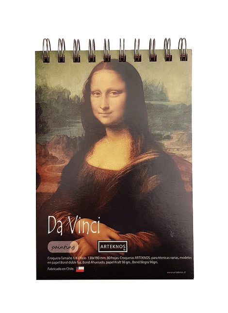 CROQUERA DA VINCI, PAPEL KRAFT, 13 X 19 CMS, ARTEKNOS