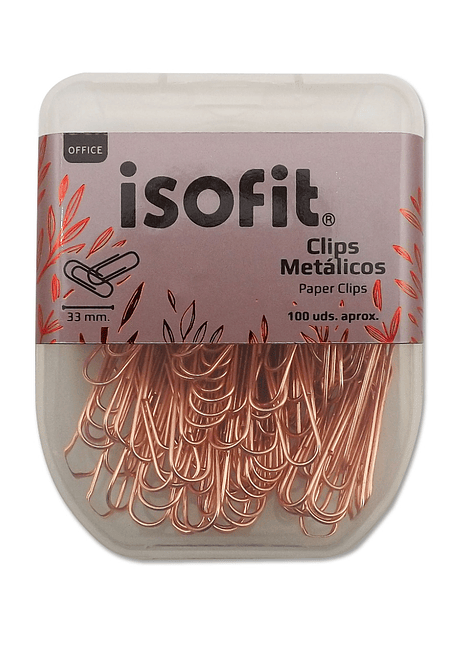 Caja  Clips rose gold 12 unidades, ISOFIT