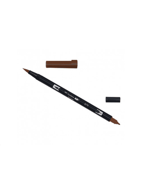Lápiz Punta Pincel Dual Brush Tombow 879 Brown. Ideal para lettering y colorear.