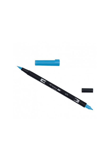 Lápiz Punta Pincel Dual Brush Tombow 476 Cyan. Ideal para lettering y colorear.